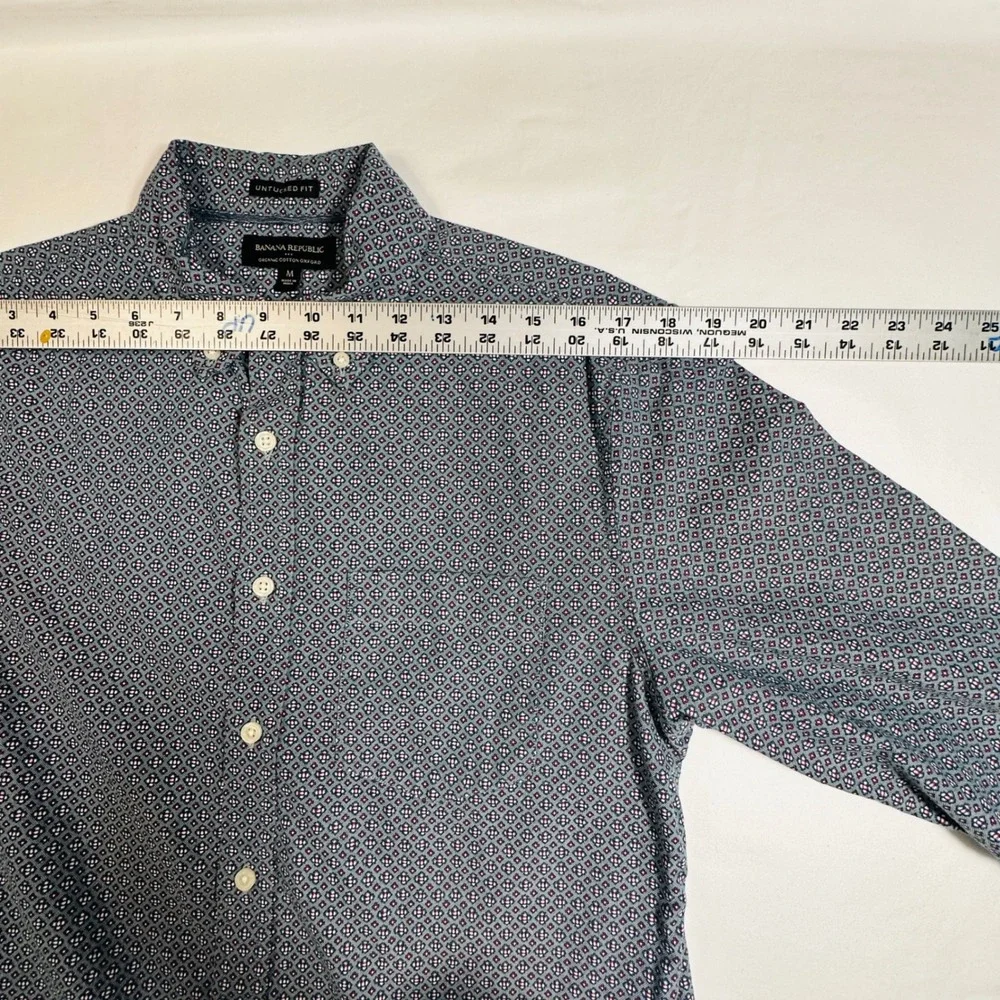 Banana Republic Mens Button Down Shirt‎ Untucked Fit Organic Cotton Small